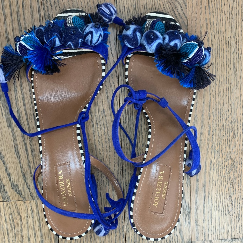 Aquazzura Tropicana heeled suede sandals